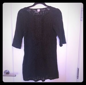 Aqua Black lace mini dress